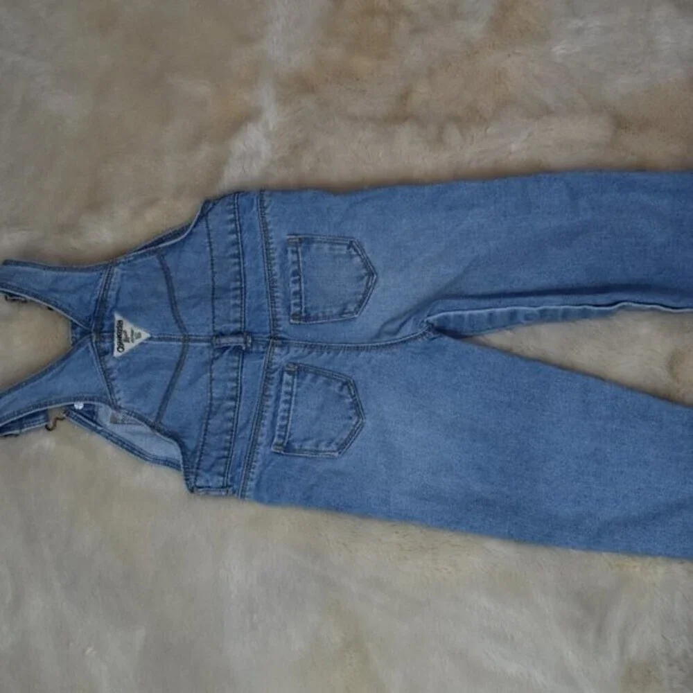 Oshkosh Overalls Girls Size 24 Months Blue Denim Pants Button Leg